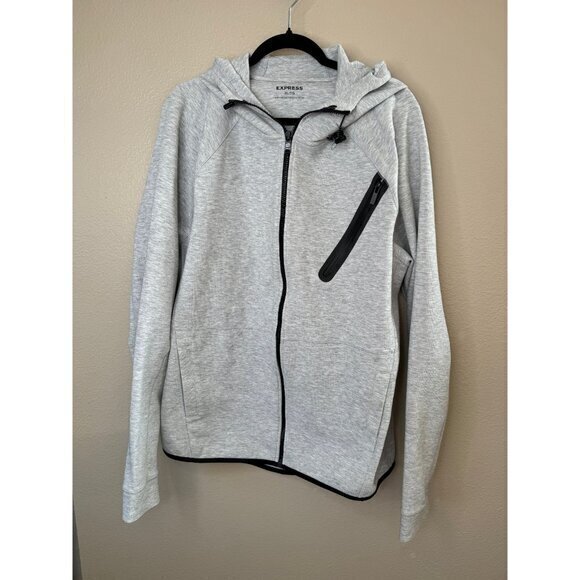 Express Gray Zip Up Sweatshirt, mens sweatshirt, zip up, lightweight‎ X-large - Picture 2 of 6